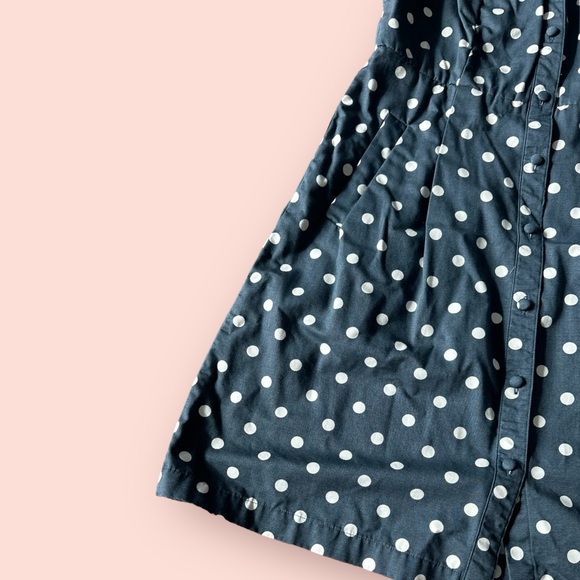 Woman’s Boden Blue Polka Dot Print Tank Top Collar Button Front Dress Size 12 - Picture 6 of 15